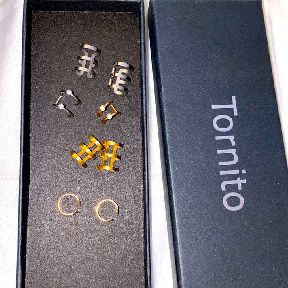 ear cuffs silver and gold set